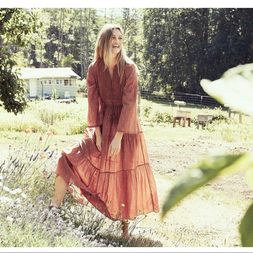 Doen Anneli Dress In Tamarillo Prairie Paisley